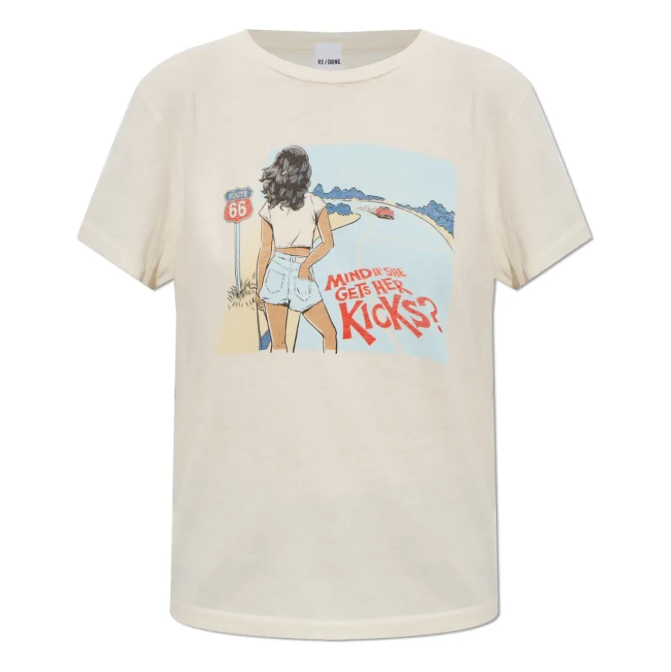 Camiseta Crema con Estampado