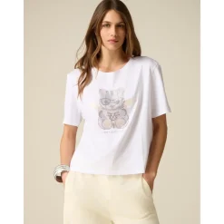 Camiseta de algodón con apliques