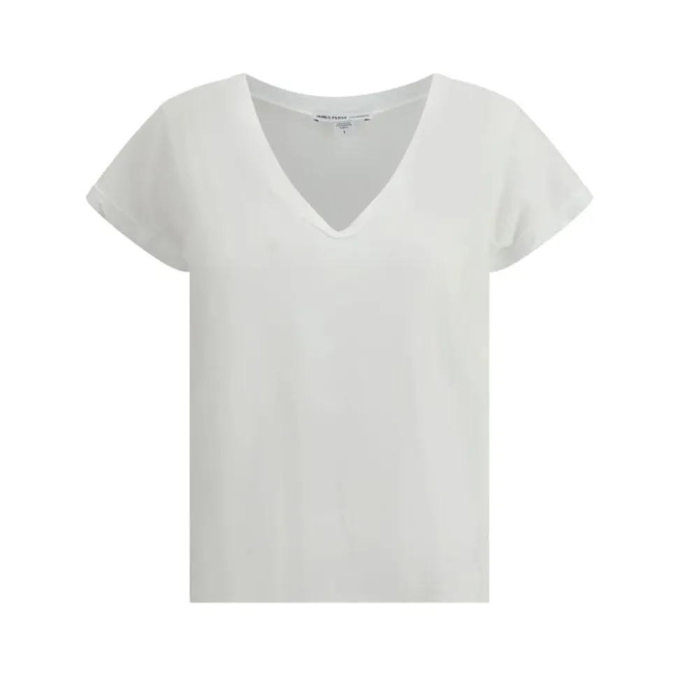 Camiseta de algodón con cuello en V