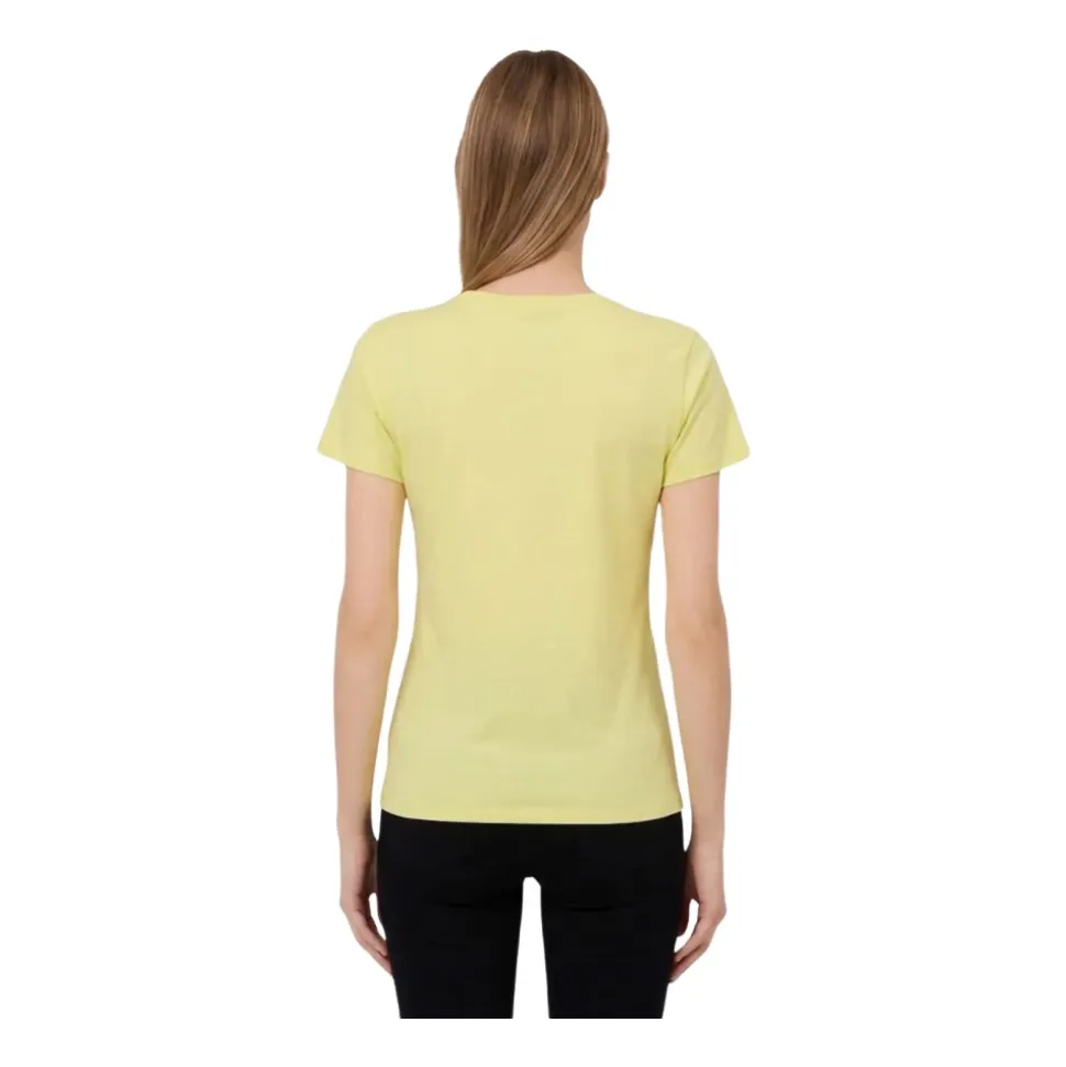 Camiseta de algodón con logo adornado