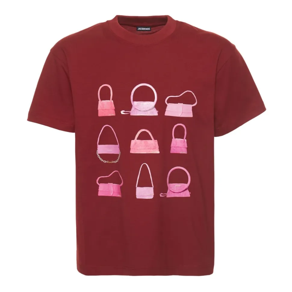 Camiseta de manga corta con estampado de bolso