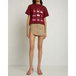 Camiseta de manga corta con estampado de bolso