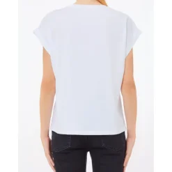 Camiseta de Moda Blanco/Gris con Azul