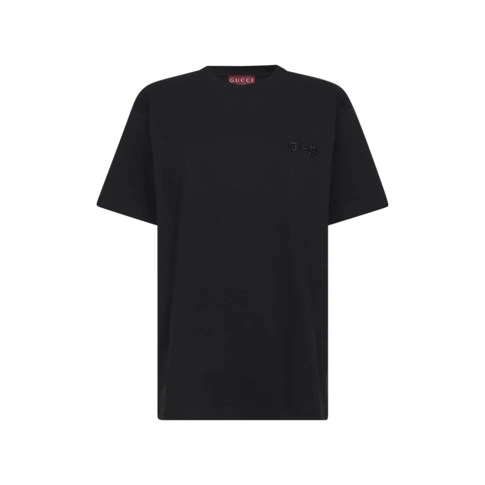 Camiseta de punto de algodón con bordado