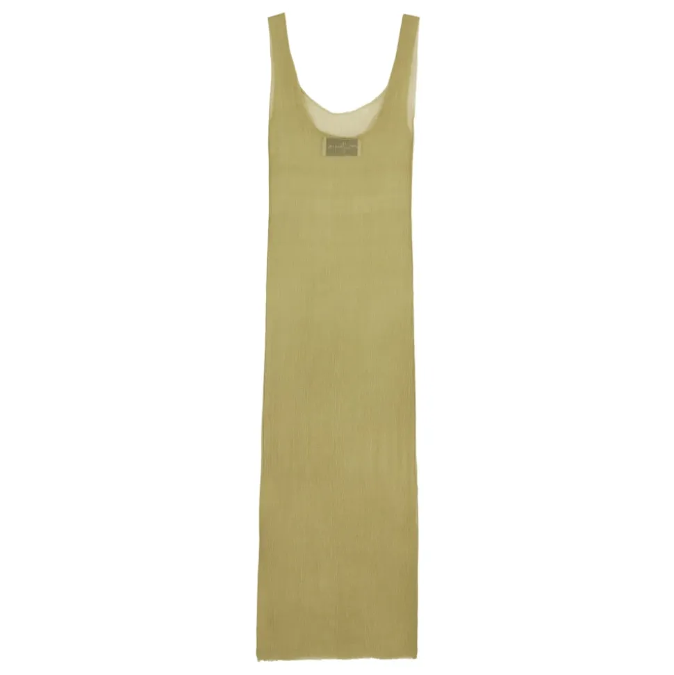 Camiseta de Tirantes Pistacho con Abertura Lateral