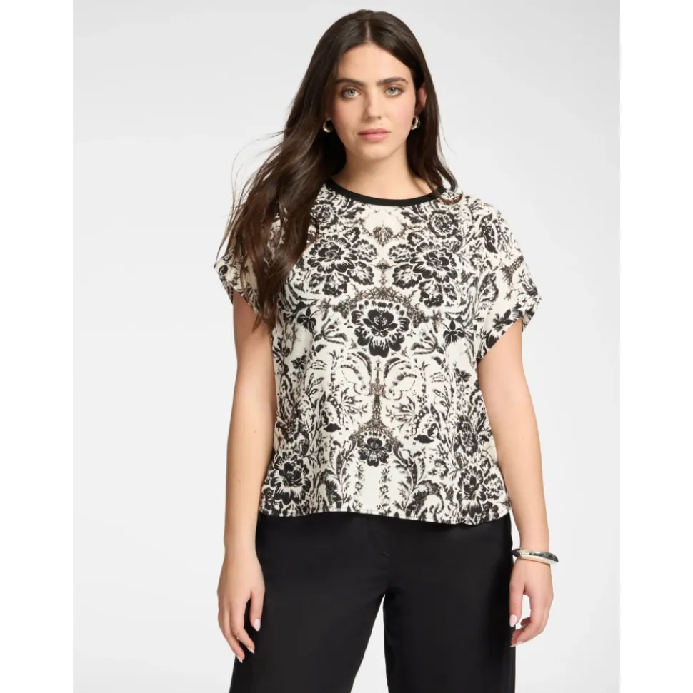 Camiseta de viscosa estampada