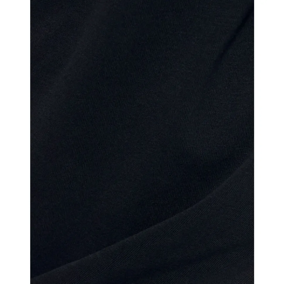 Camiseta Negra de Algodón Asimétrica