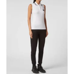 Camiseta Polo sin Mangas con Estampado de Rayas