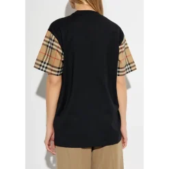Camiseta Vintage con Mangas a Cuadros