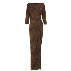 Carey, vestido largo en seda animal print-