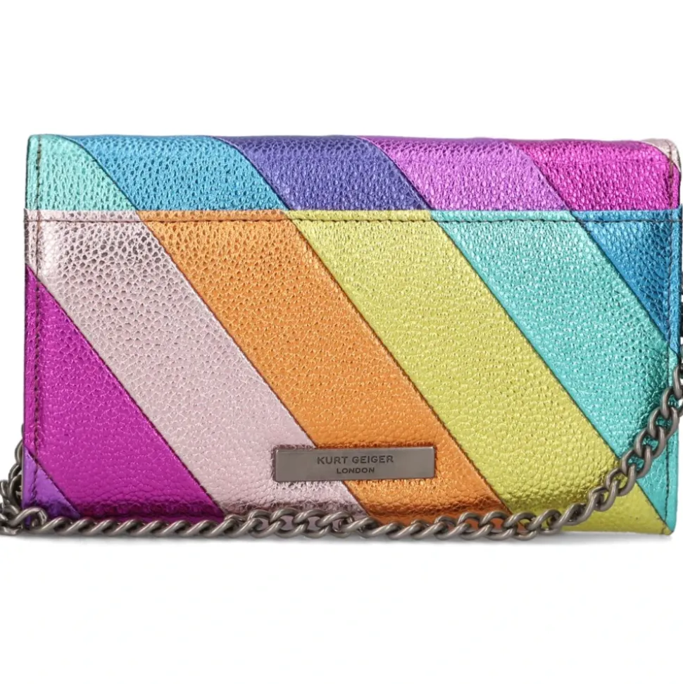 Cartera con Cadena de Rayas Arcoíris