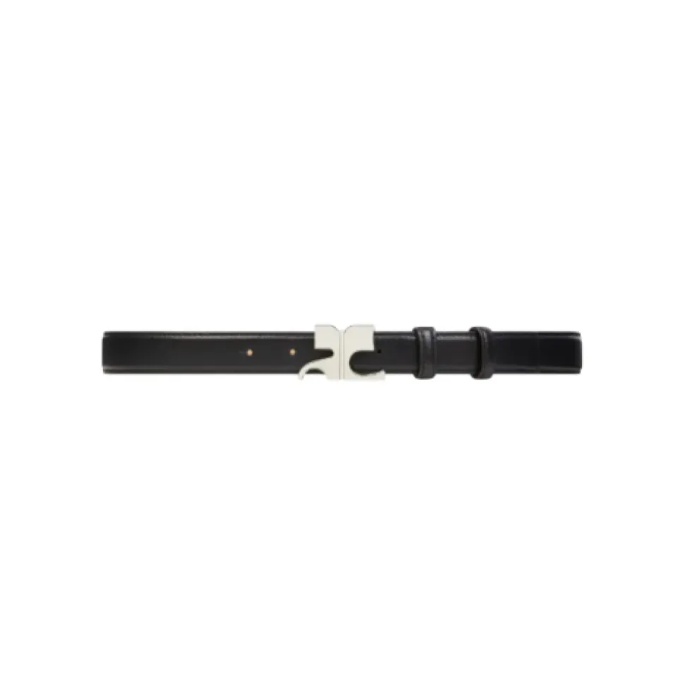 Ceinture cuir grainé logo AC