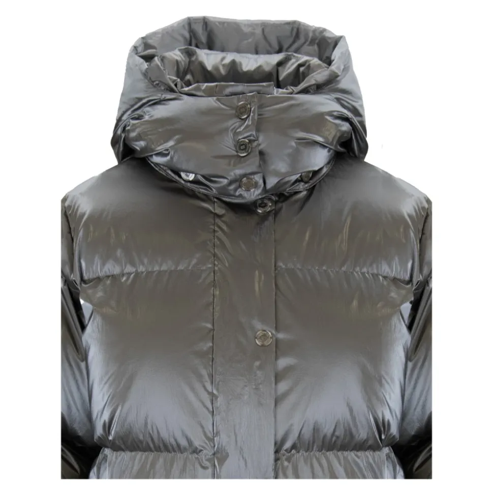 Chaqueta Acolchada Corta con Cuello Alto