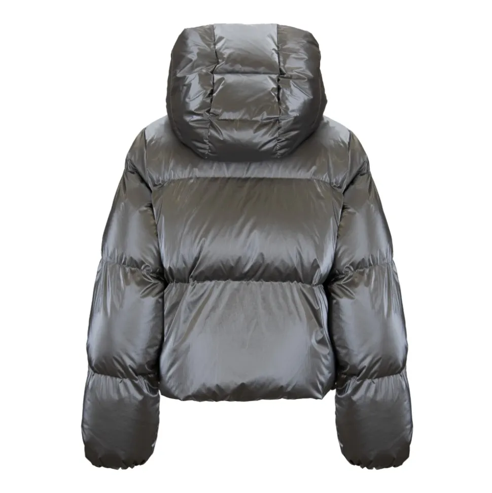 Chaqueta Acolchada Corta con Cuello Alto