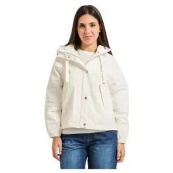 Chaqueta con Capucha de Mezcla de Algodón