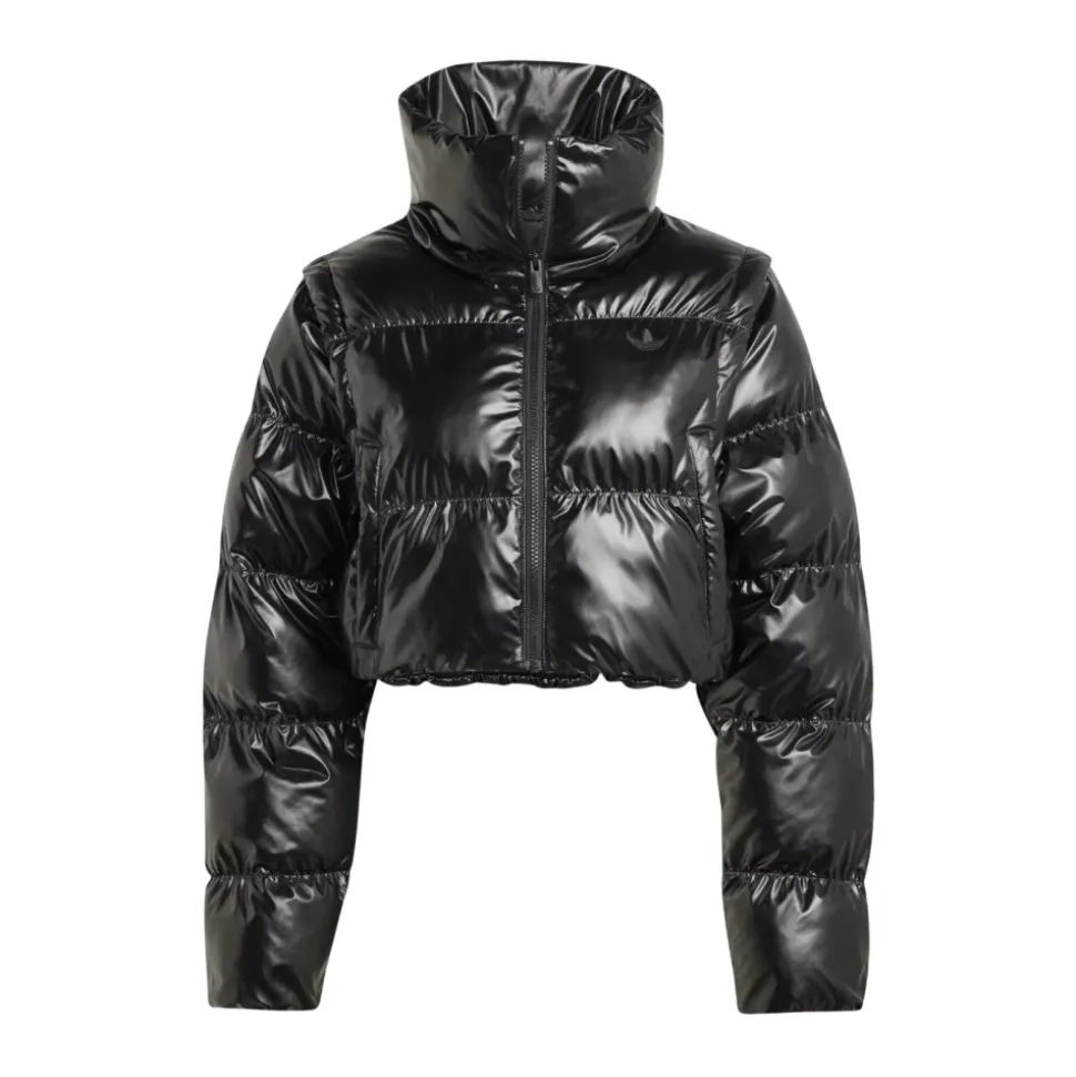 Chaqueta corta de plumón con cremallera completa