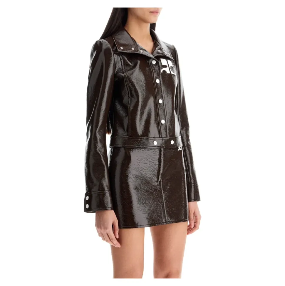 Chaqueta Corta Efecto Vinilo