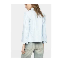 Chaqueta de Cuero de Cuello Alto