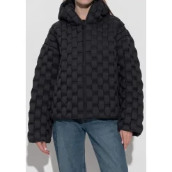 Chaqueta de Plumas con Cuello Alto y Capucha