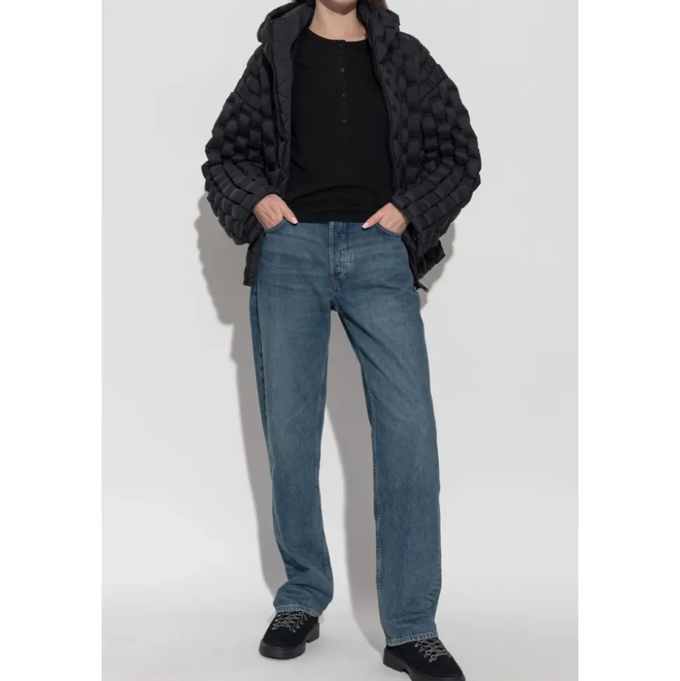 Chaqueta de Plumas con Cuello Alto y Capucha