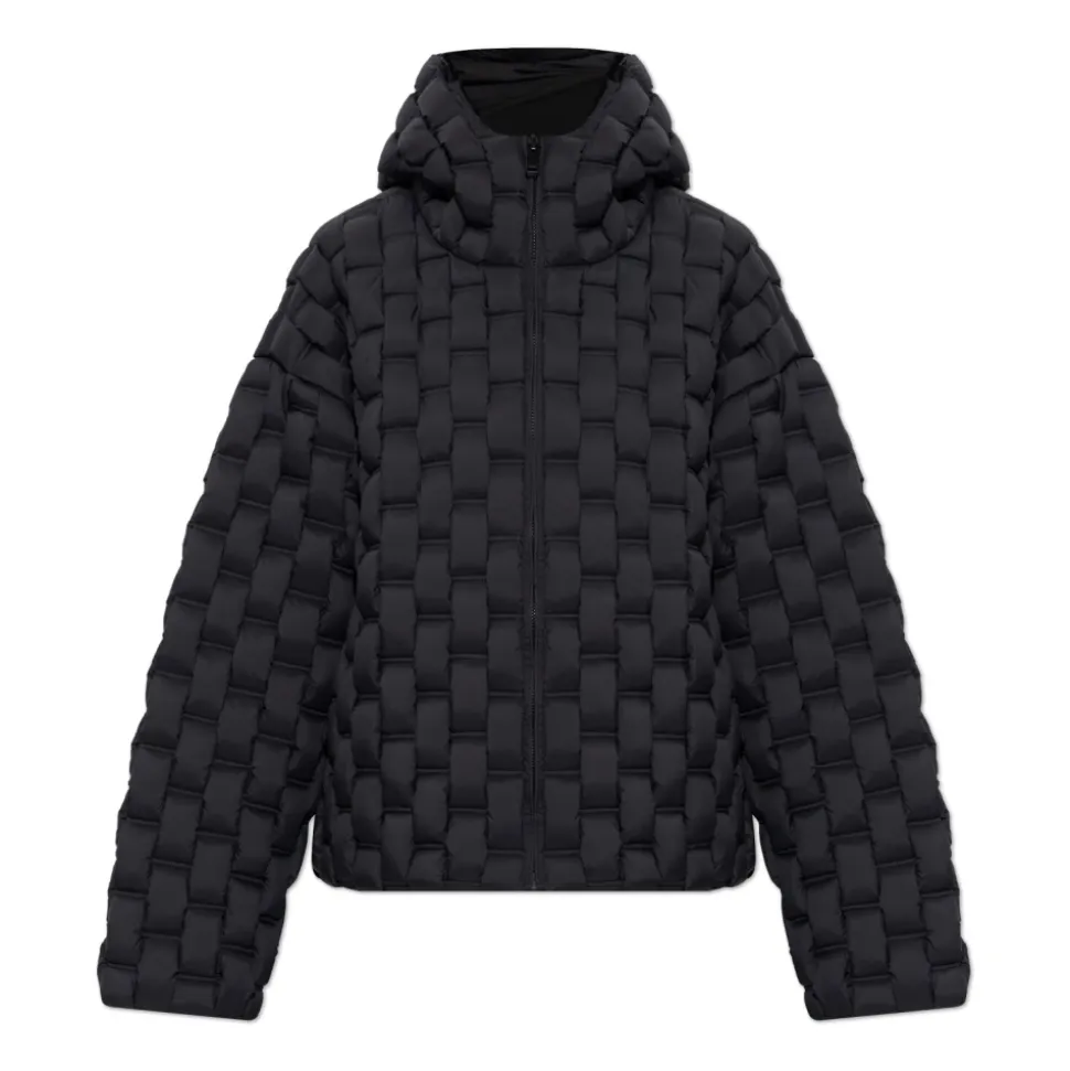 Chaqueta de Plumas con Cuello Alto y Capucha