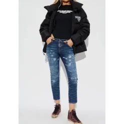 Chaqueta de plumas con logo estampado