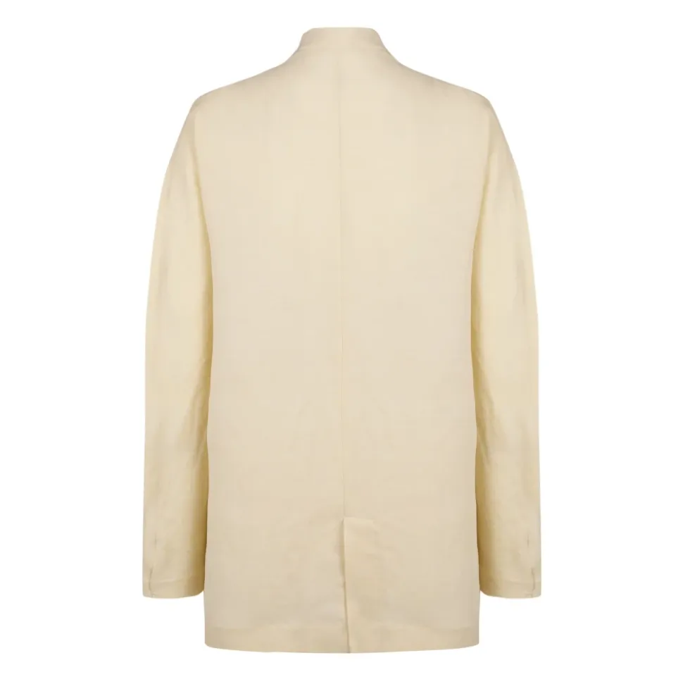 Chaqueta Larga de Lino y Viscosa