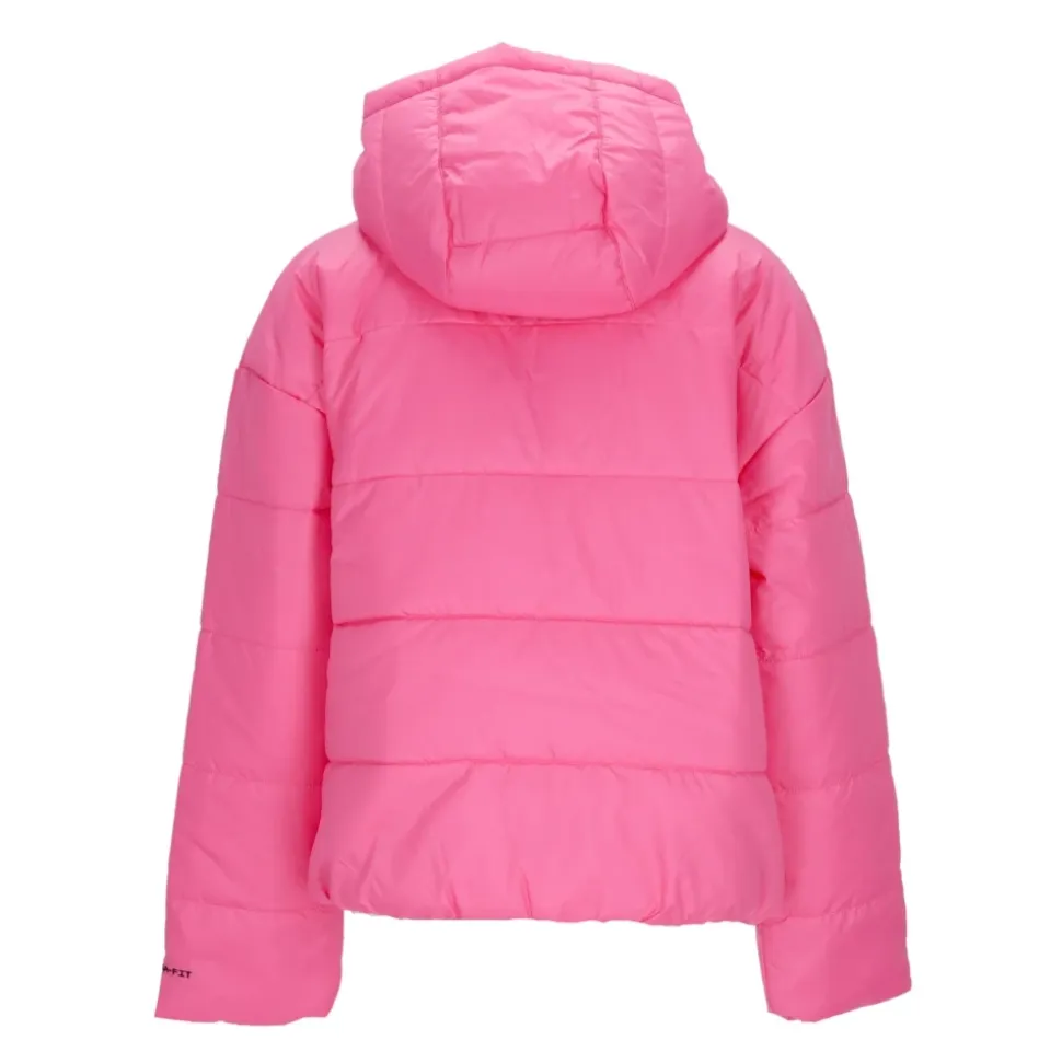 Chaqueta Plumífero con Capucha Repel Rosa/Negro