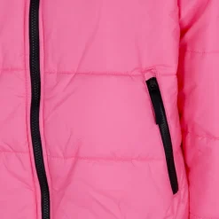 Chaqueta Plumífero con Capucha Repel Rosa/Negro