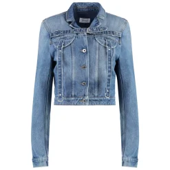 Chaqueta vaquera corta con hombreras