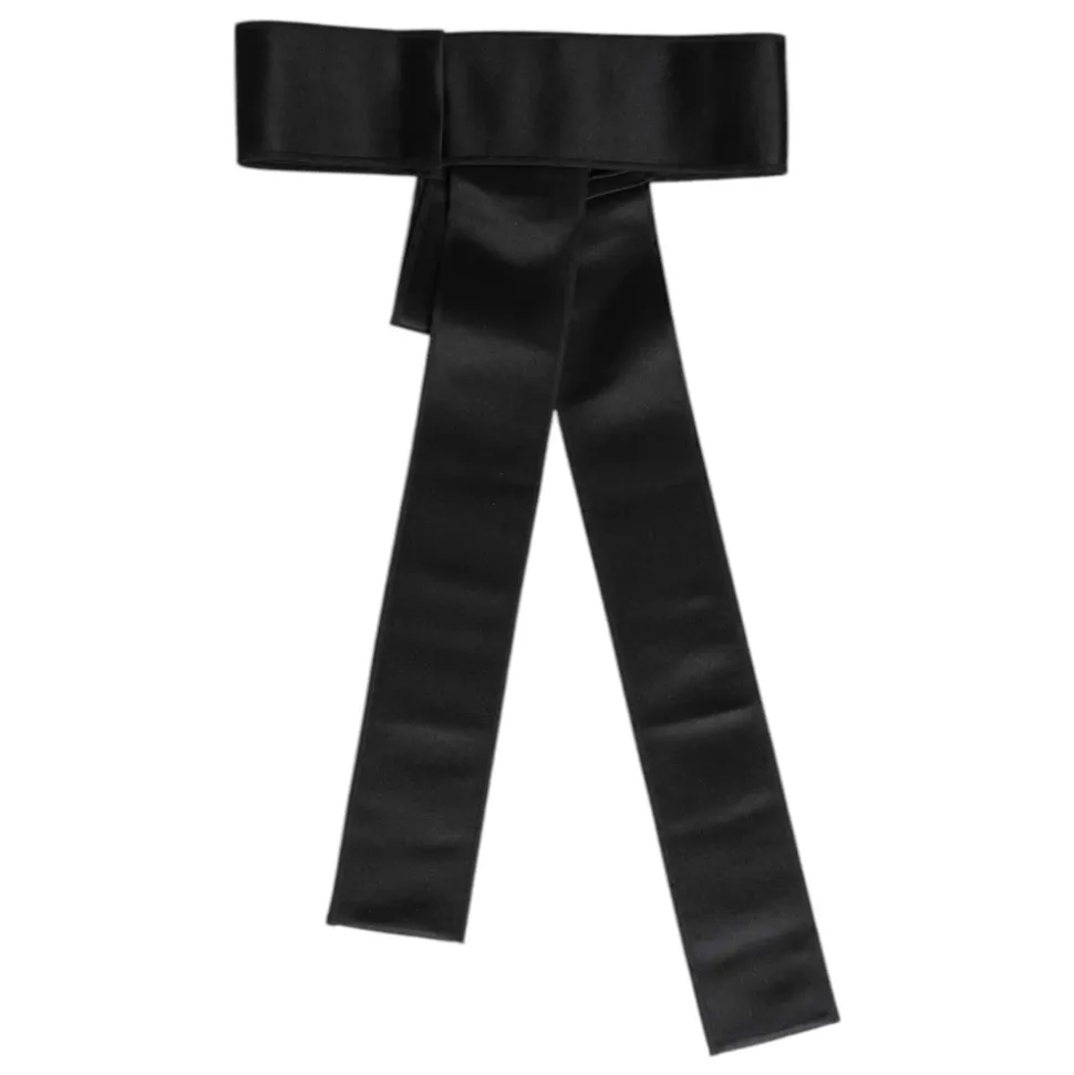 Cinturón Ancho de Satén Negro
