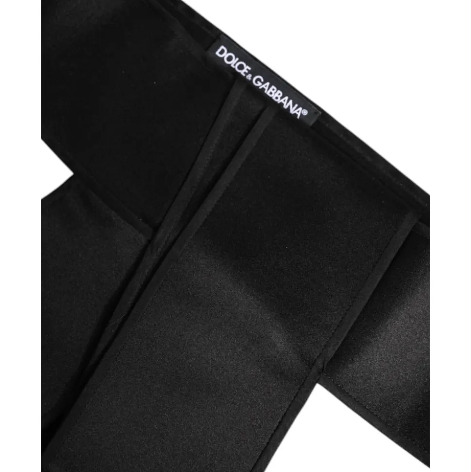 Cinturón Ancho de Satén Negro