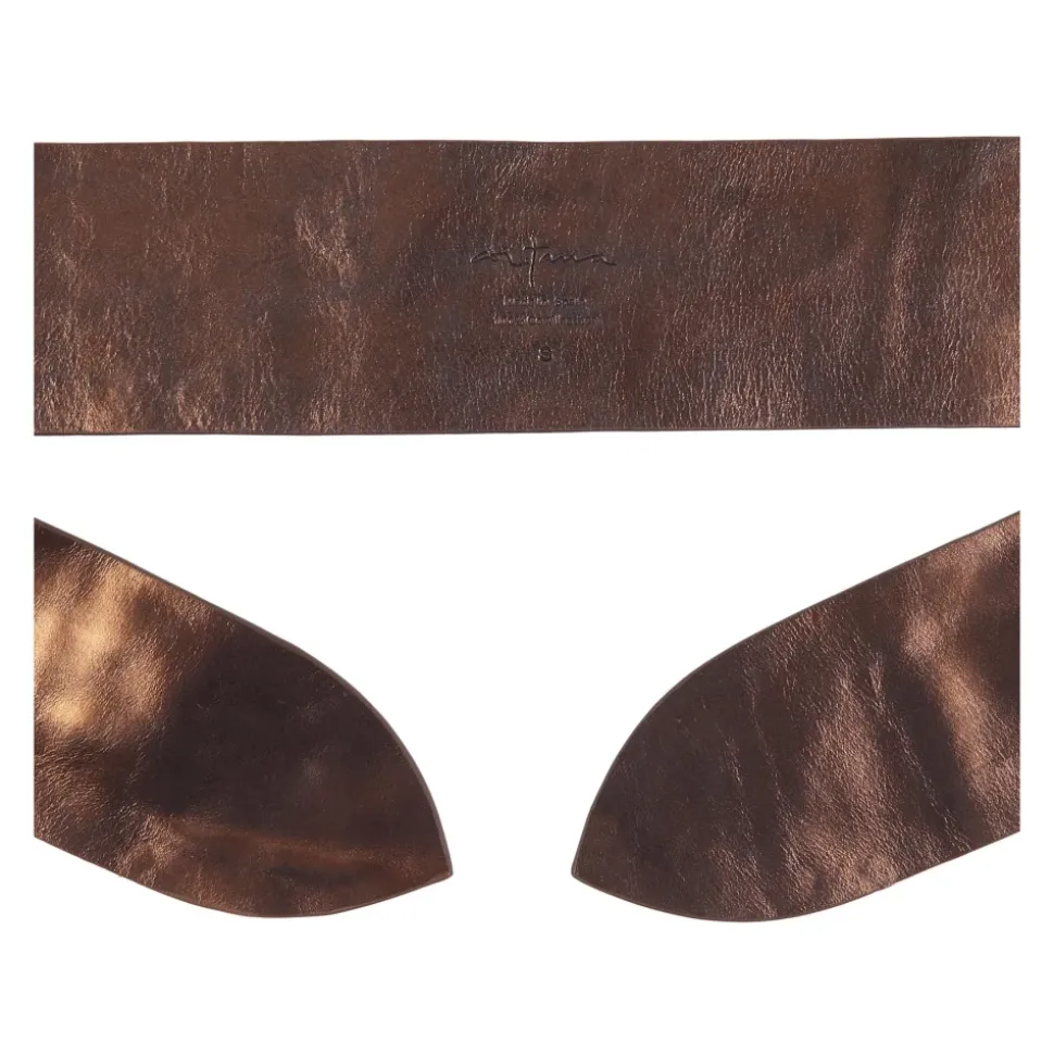Cinturón de cuero trenzado en bronce oscuro