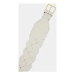 Cinturón Trenzado Blanco Skinny