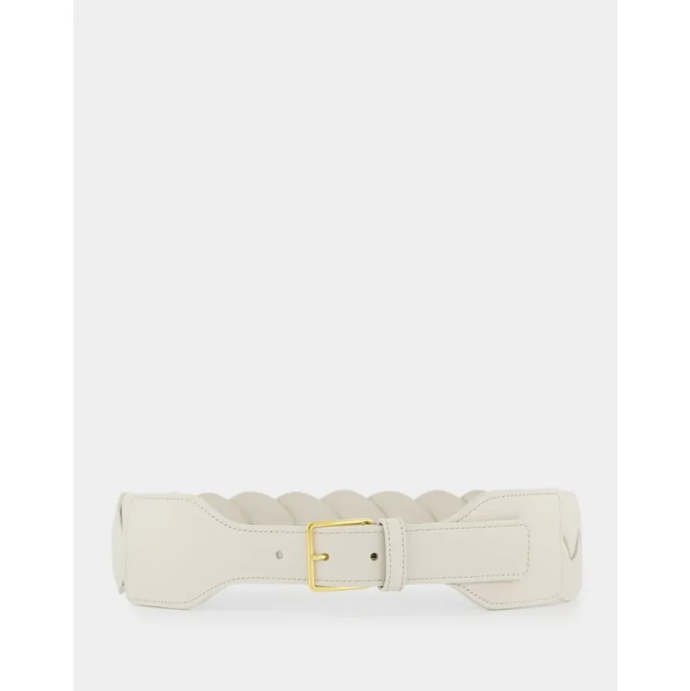 Cinturón Trenzado Blanco Skinny