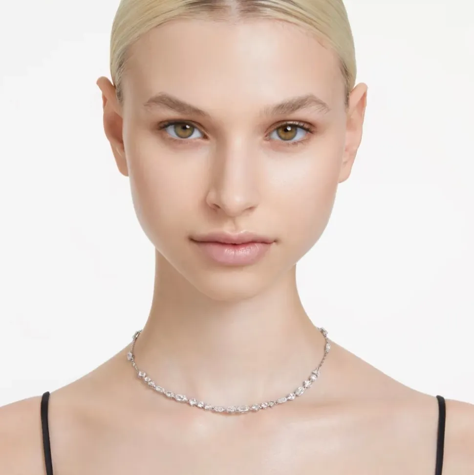 Collar Circonita Cúbica con baño de rodio blanco