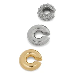 Conjunto de Puños de Oreja Inspirado en Punk Plata/Oro/Strass
