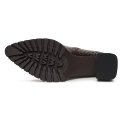 Croc Block Heel Boots Helen - Brown