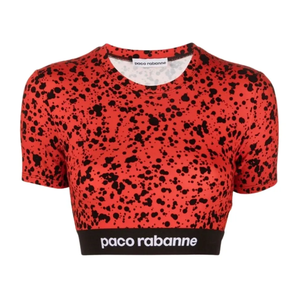 Crop Top con Salpicaduras de Pintura