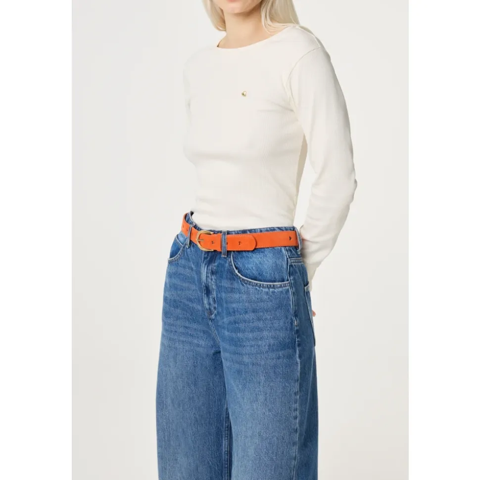 Cut It Out Heart Belt Suede