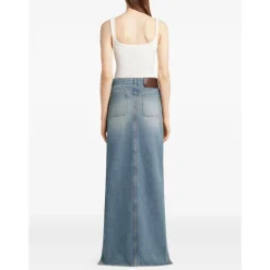 Cut-Out Denim Skirt