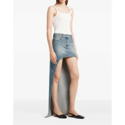 Cut-Out Denim Skirt