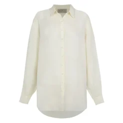 Dennis, camisa oversize de ramio marfil-