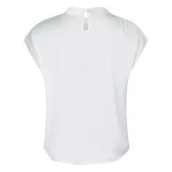 Elegante Blusa de Satén Drapy Blanco Roto