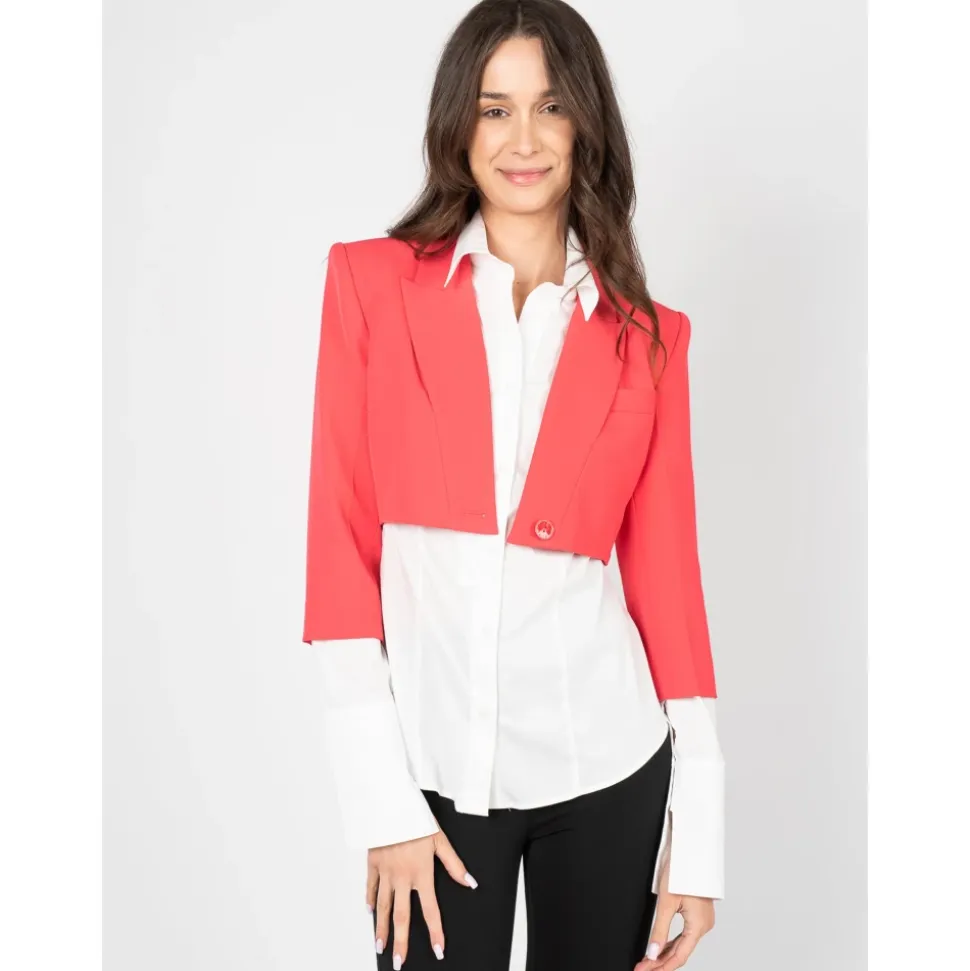 Elegante Chaqueta con Botón de Diseñador