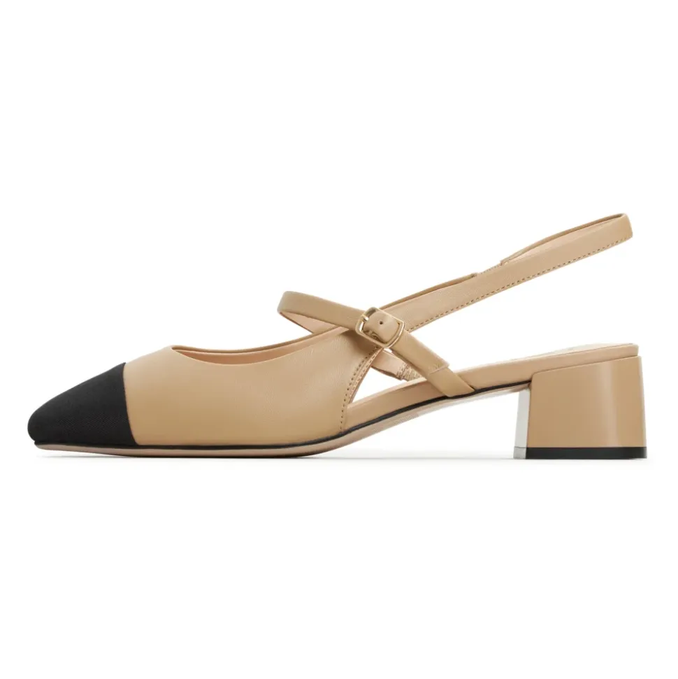 Elegantes Slingback Block Heels Pumps