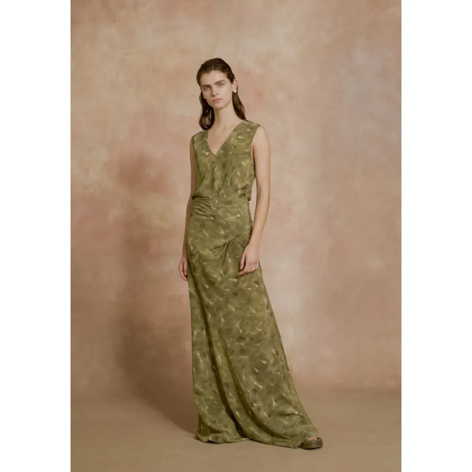 Elise, vestido de seda organica pua print-