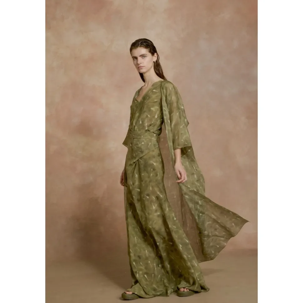 Elise, vestido de seda organica pua print-