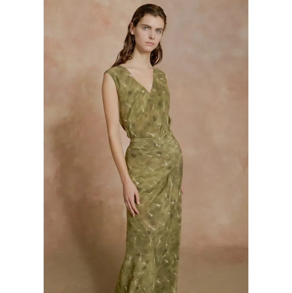 Elise, vestido de seda organica pua print-