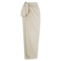 Fabula, falda pareo de lana virgen beige-